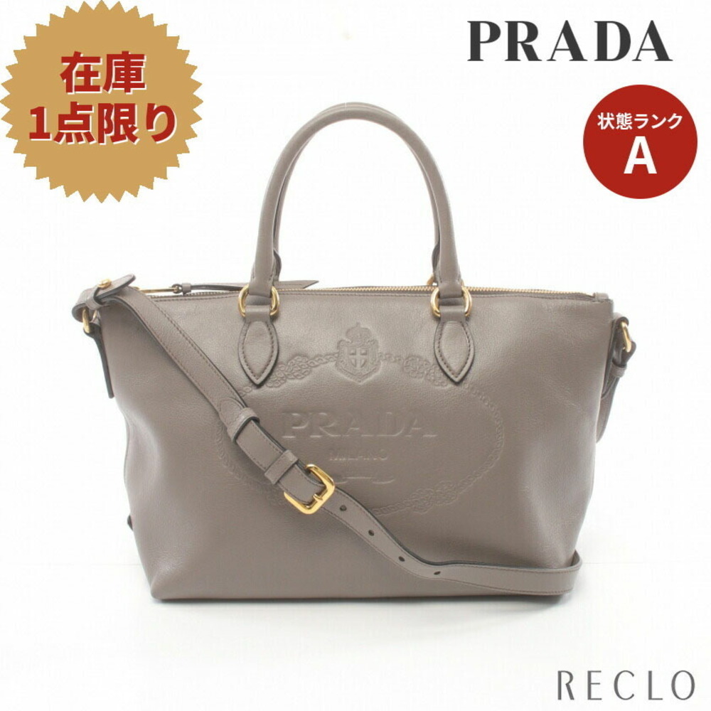 Prada BORSA MANO handbag gray leather